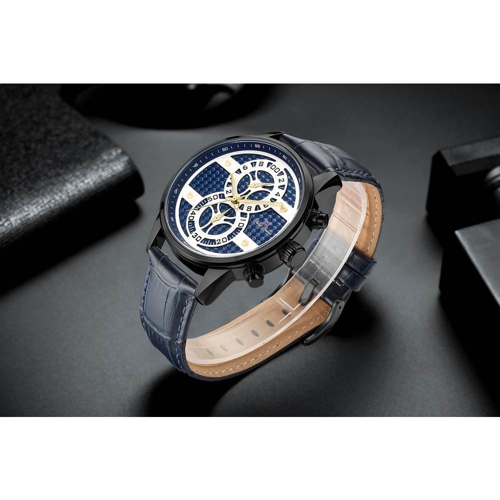 Relógio Philiph London Masculino Ref: Pl80300612m Az N Cronógrafo Black Azul 4