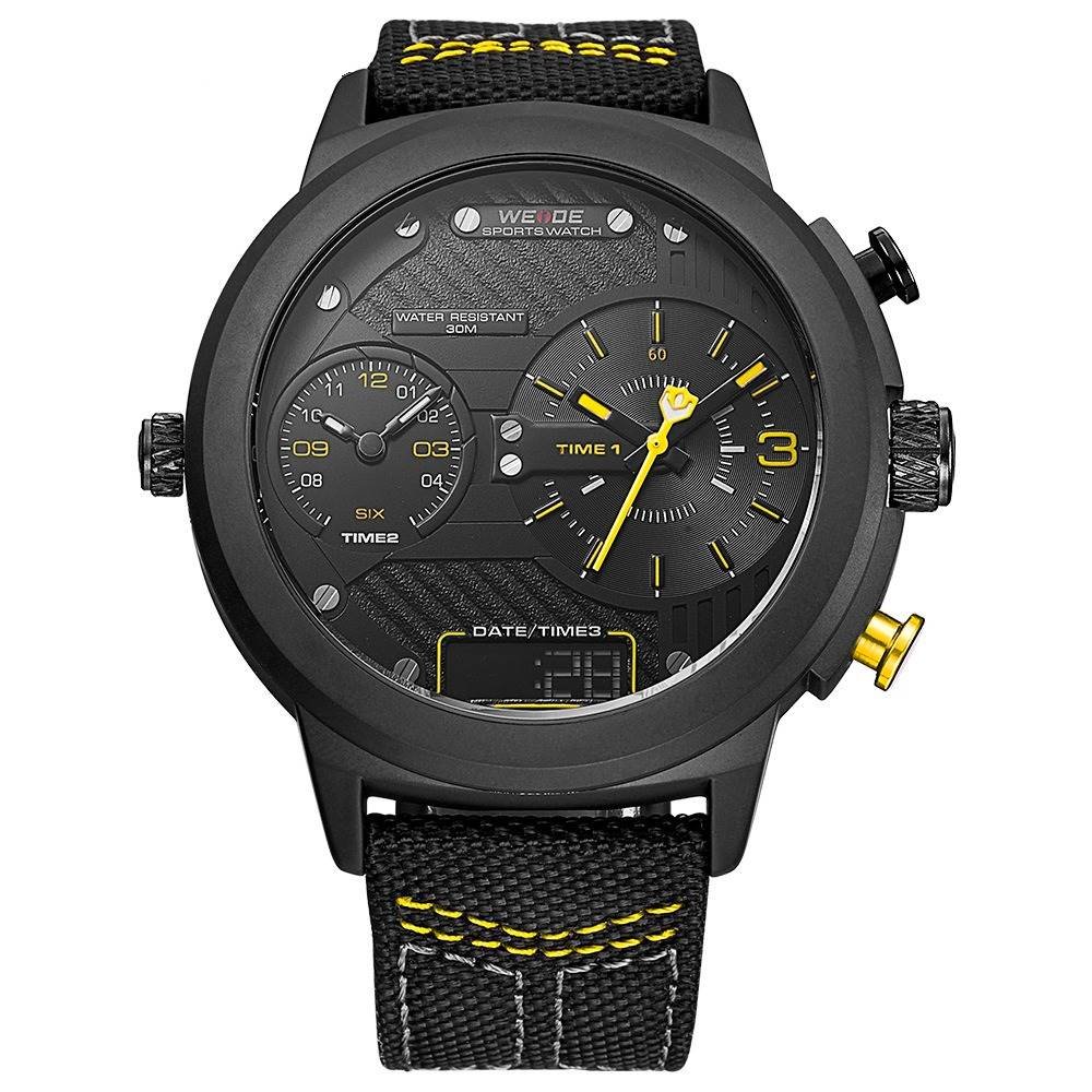 Relógio Weide Masculino Ref: Wh6405b A10612 Anadigi Oversized Black Preto 1