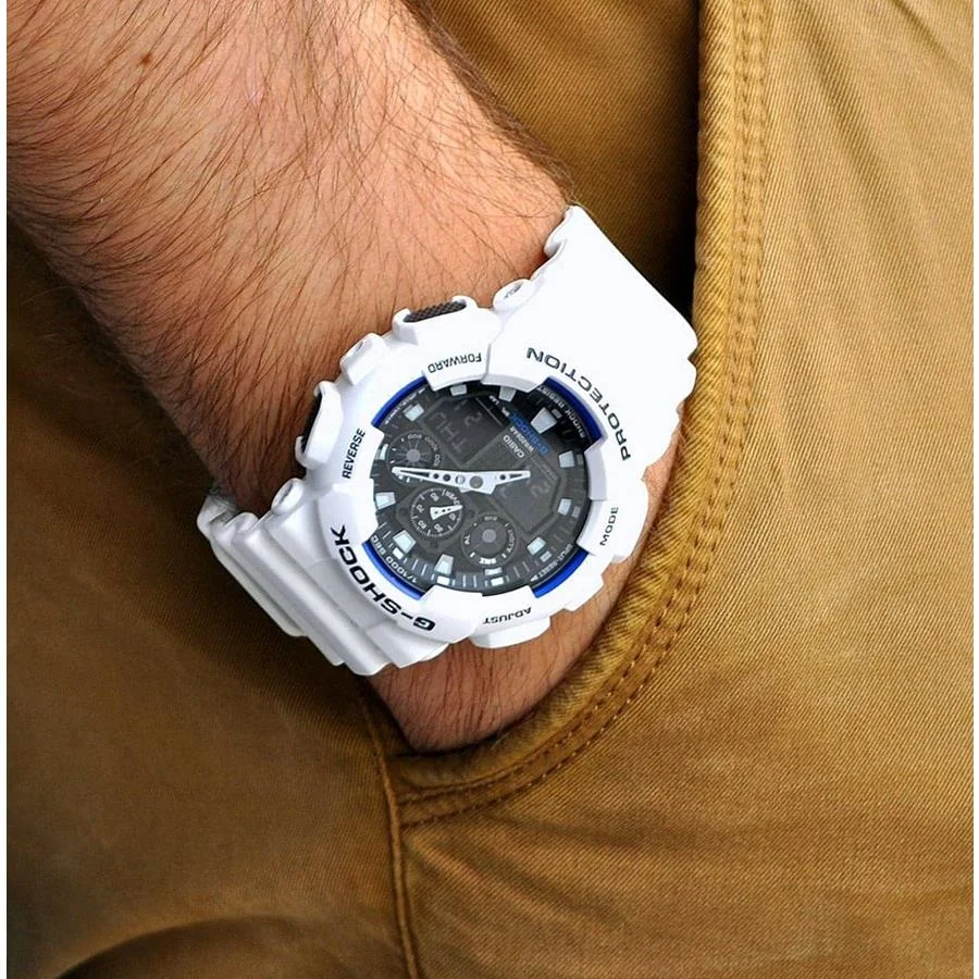 Relógio Casio Masculino Ref: Ga-100b-7adr G-Shock Anadigi Branco 2