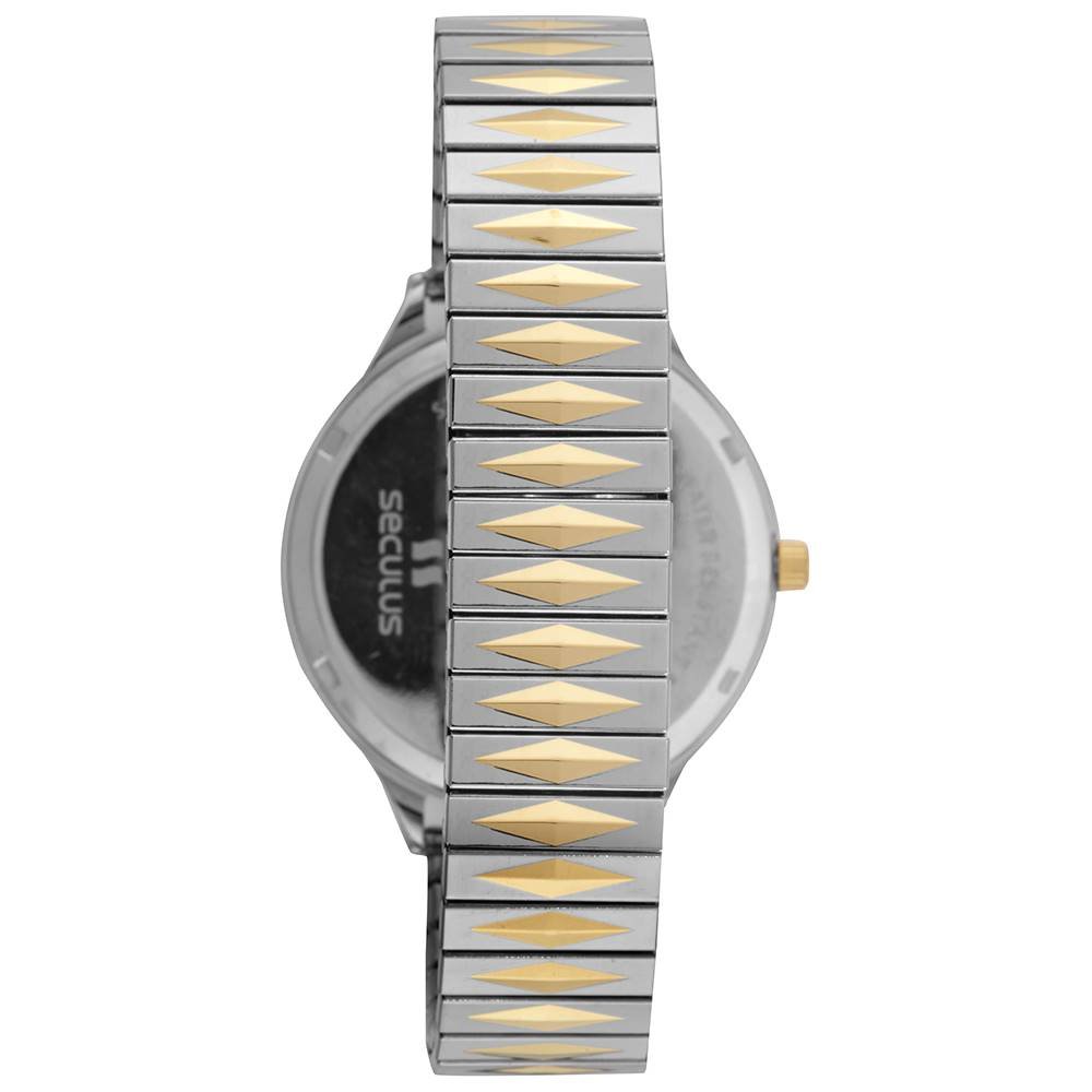 Relógio Seculus Feminino Ref: 77167lpsvbs3 Mola Bicolor Cinza 3