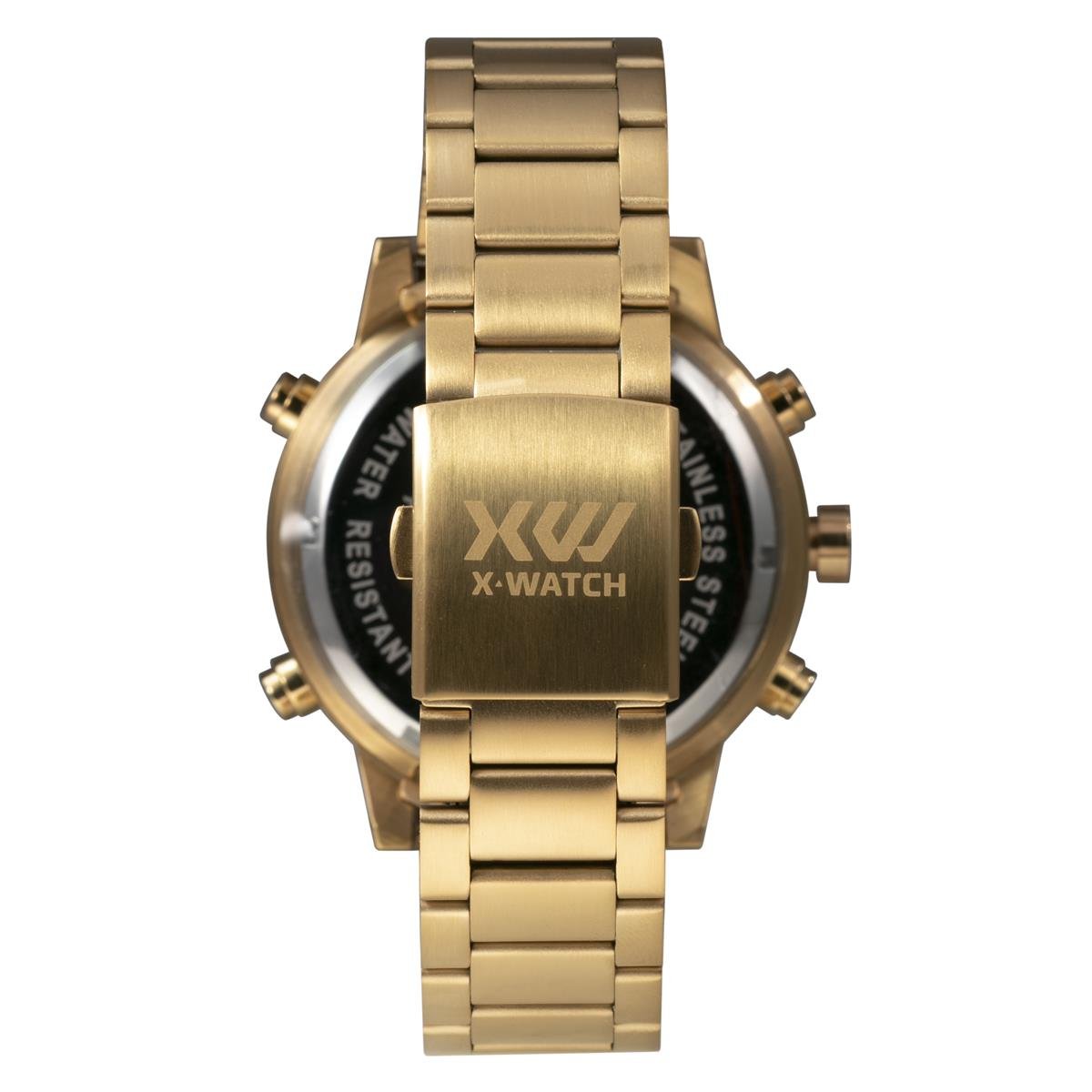Relógio X-Watch Masculino Ref: Xmgsa011 P2kx Dourado Anadigi Dourado 3