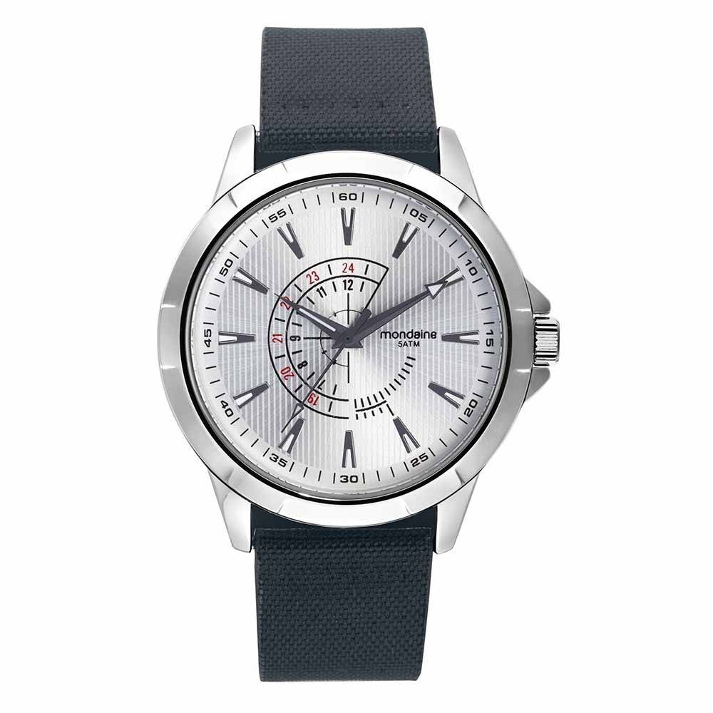 Relogio Mondaine Masculino Ref: 99667g0mvnj2 Nylon Prateado Prata 1