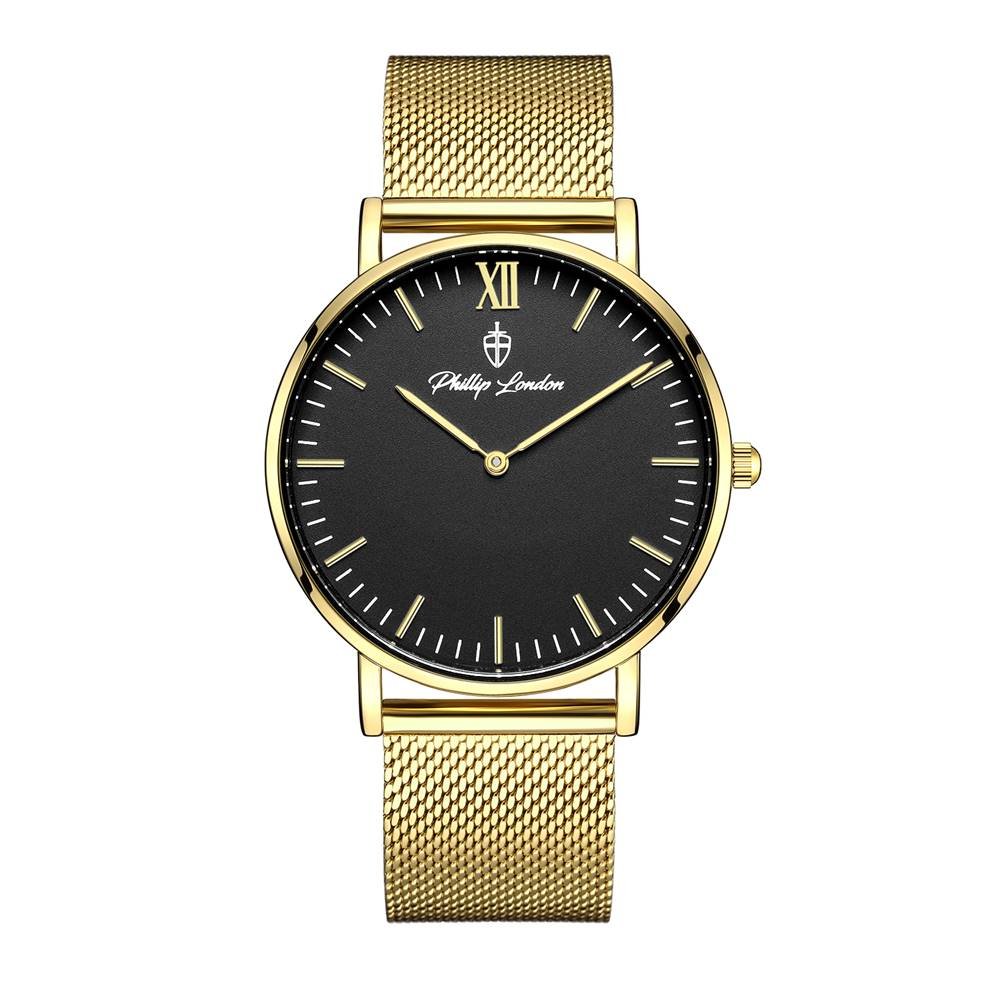 Relógio Phillip London Masculino Ref: Pl80372145m Pr N Casual Dourado Dourado 1