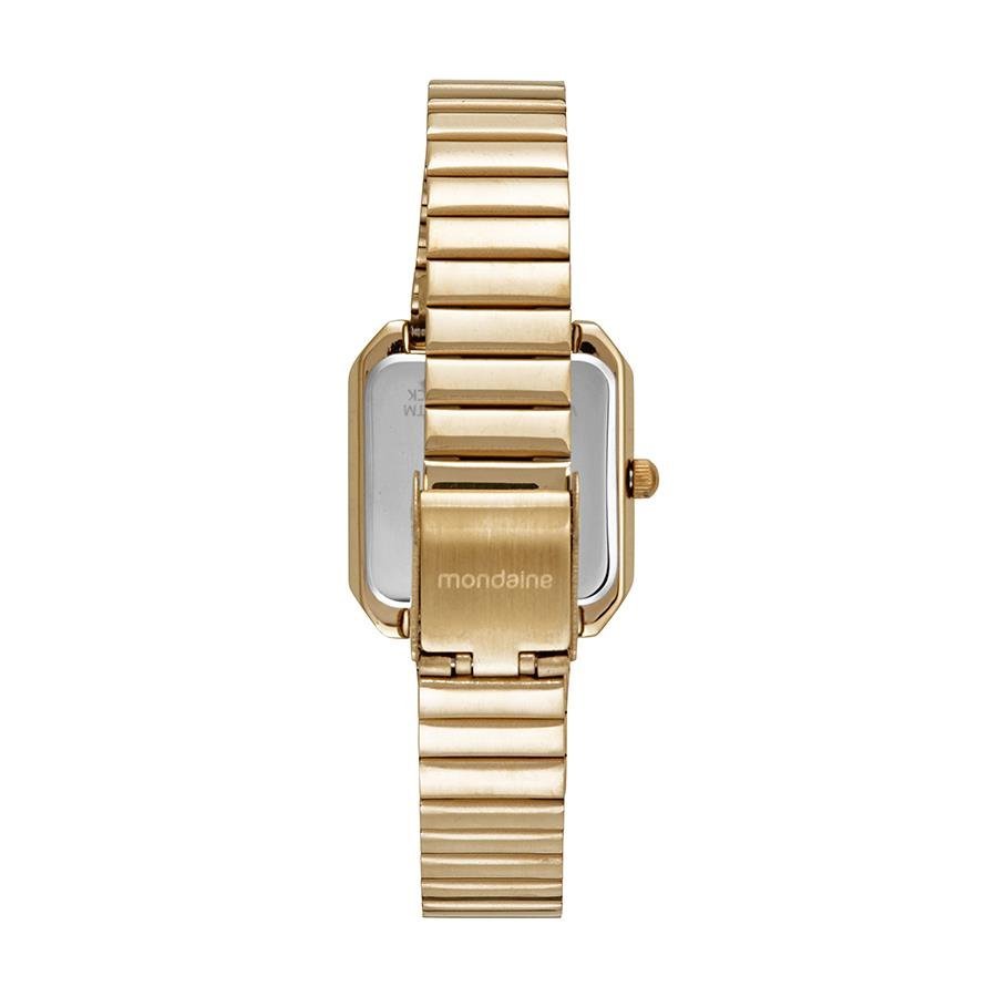 Relogio Mondaine Feminino Ref: 32584lpmvde1 Retangular Dourado Dourado 3
