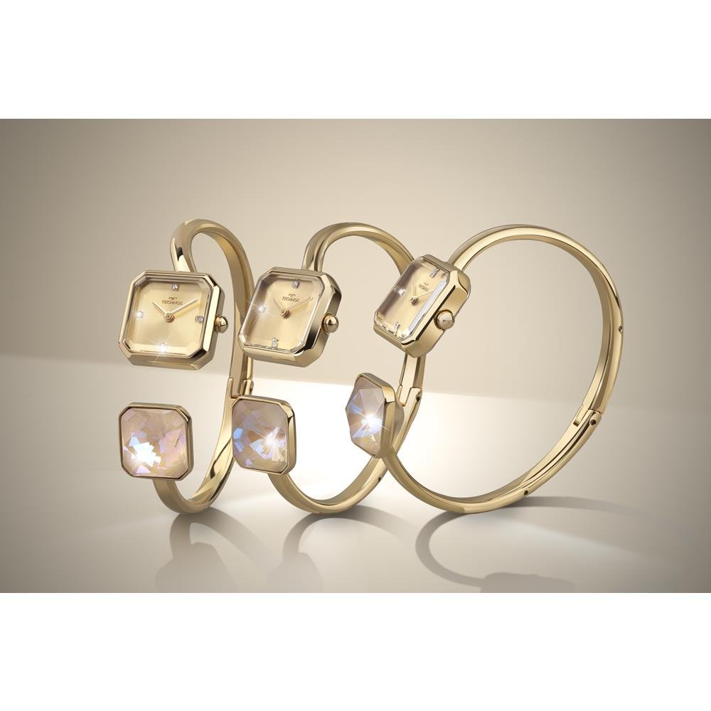 Relógio Technos Feminino Ref: 751aa/1d Bracelete Retangular Dourado Dourado 2