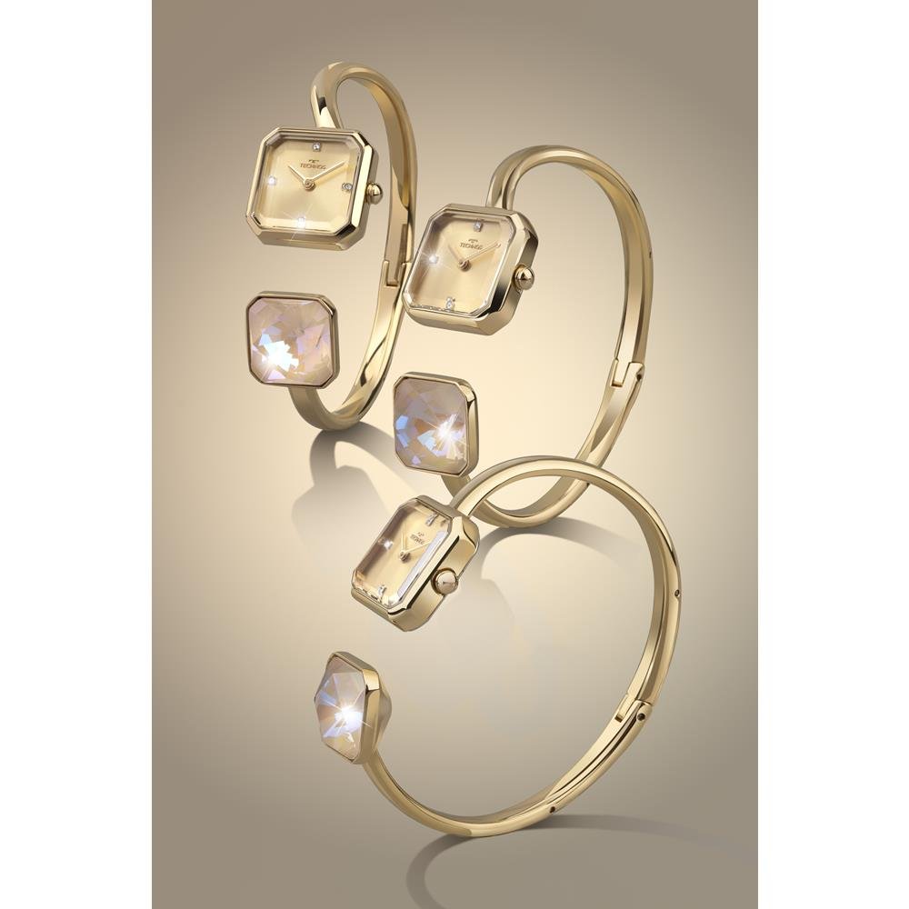 Relógio Technos Feminino Ref: 751aa/1d Bracelete Retangular Dourado Dourado 3