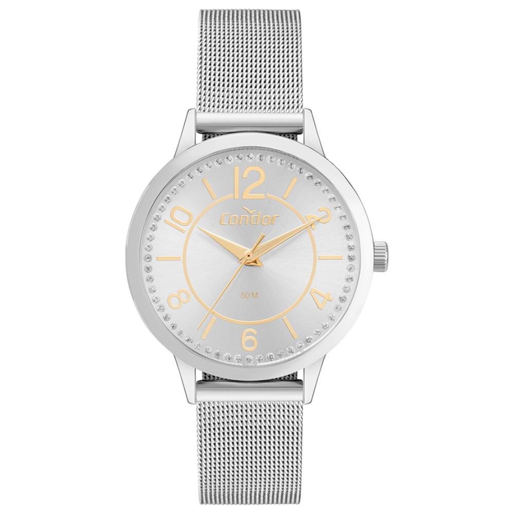 Relógio Condor Feminino Ref: Co2035ncl/4k Casual Mesh Prateado