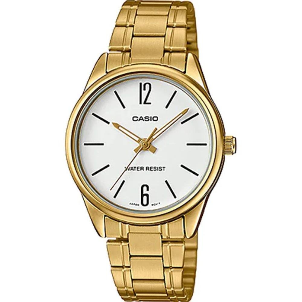 Relógio Casio Feminino Ref: Ltp-V005g-7budf Clássico Dourado Dourado 1