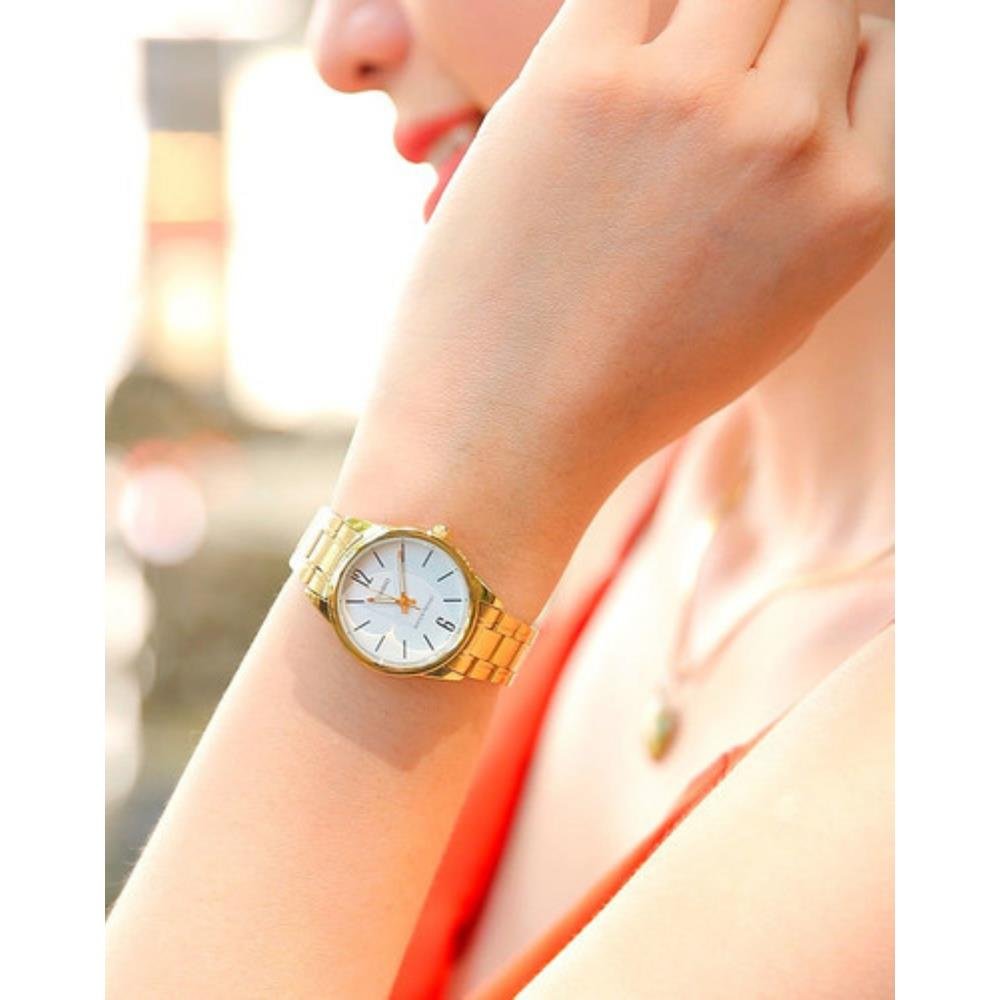 Relógio Casio Feminino Ref: Ltp-V005g-7budf Clássico Dourado Dourado 3