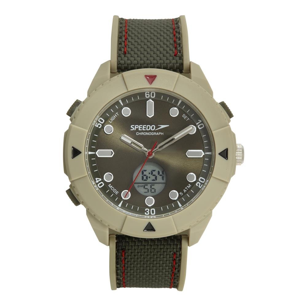 Relógio Speedo Masculino Ref: 15104g0evnv4 Esportivo Anadigi Cáqui Bege 1