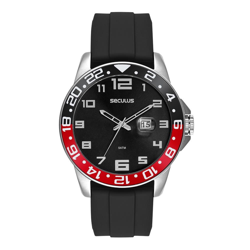 Relógio Seculus Masculino Ref: 44222g0svnu1 Esportivo Prateado Prata 1