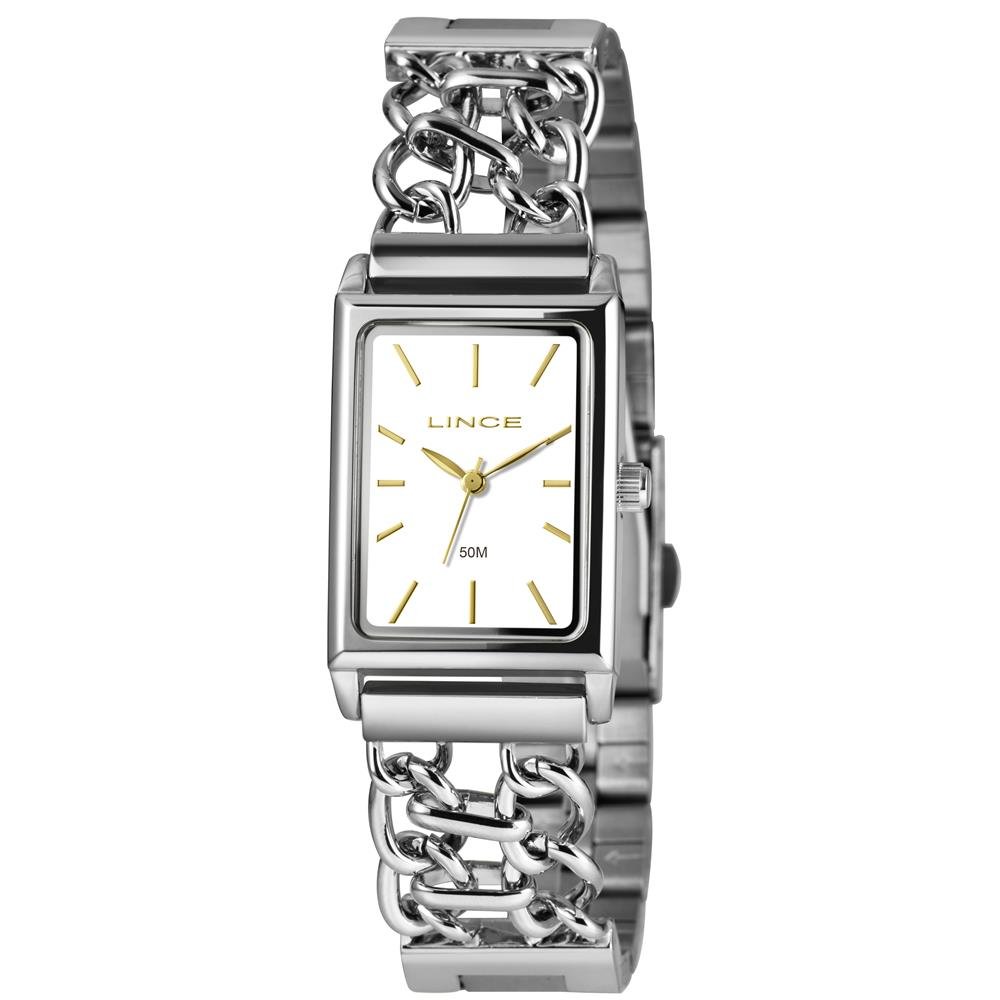 Relógio Lince Feminino Ref: Lqm4798l23 B1sx Retangular Bracelete Prateado Prata 1