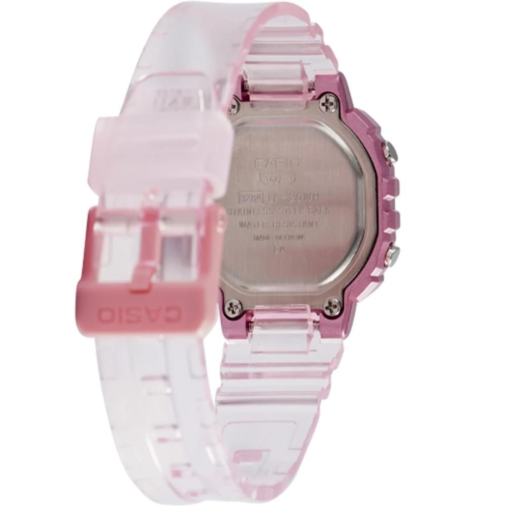 Relógio Casio Feminino Ref: La-20whs-4adf Infantil Digital Rosa Translúcido Rosa 3