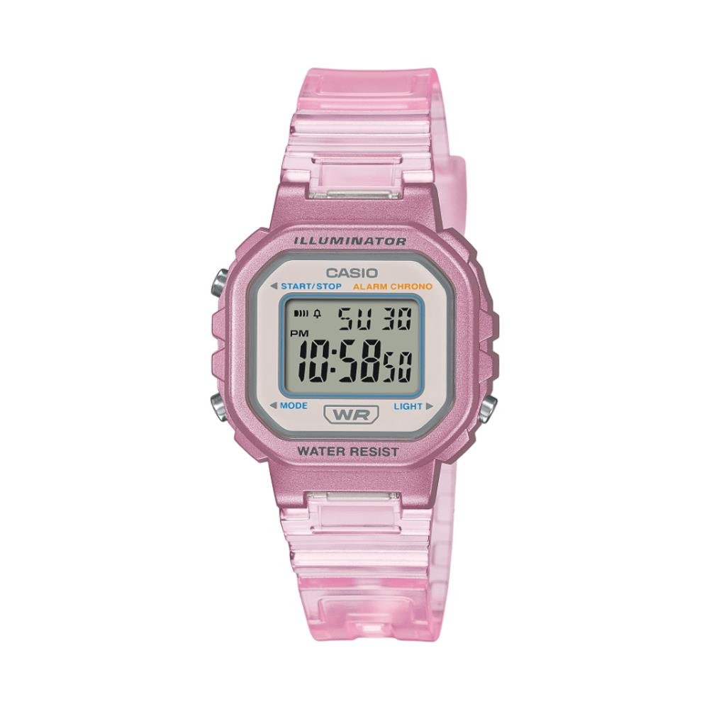Relógio Casio Feminino Ref: La-20whs-4adf Infantil Digital Rosa Translúcido Rosa 5