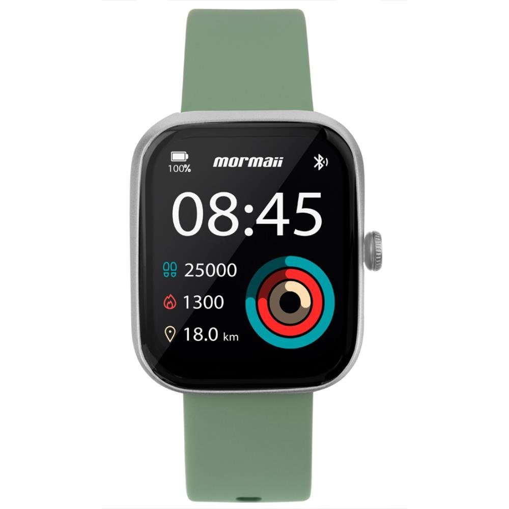 Relógio Smartwatch Mormaii Life Ultra Ref: Molifeuac/8v Prateado Verde 1