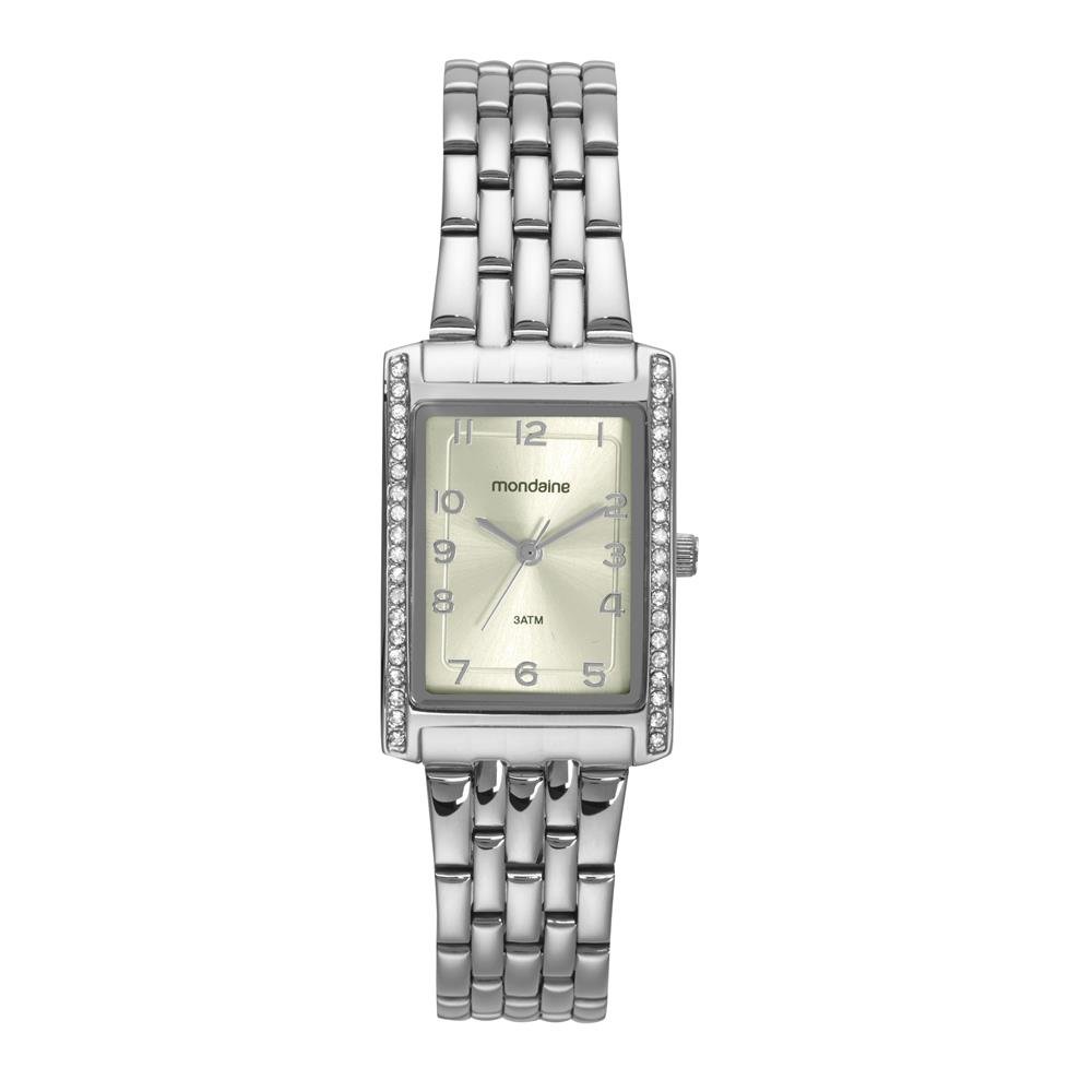 Relogio Mondaine Feminino Ref: 32781l0mvne2 Retangular Prateado