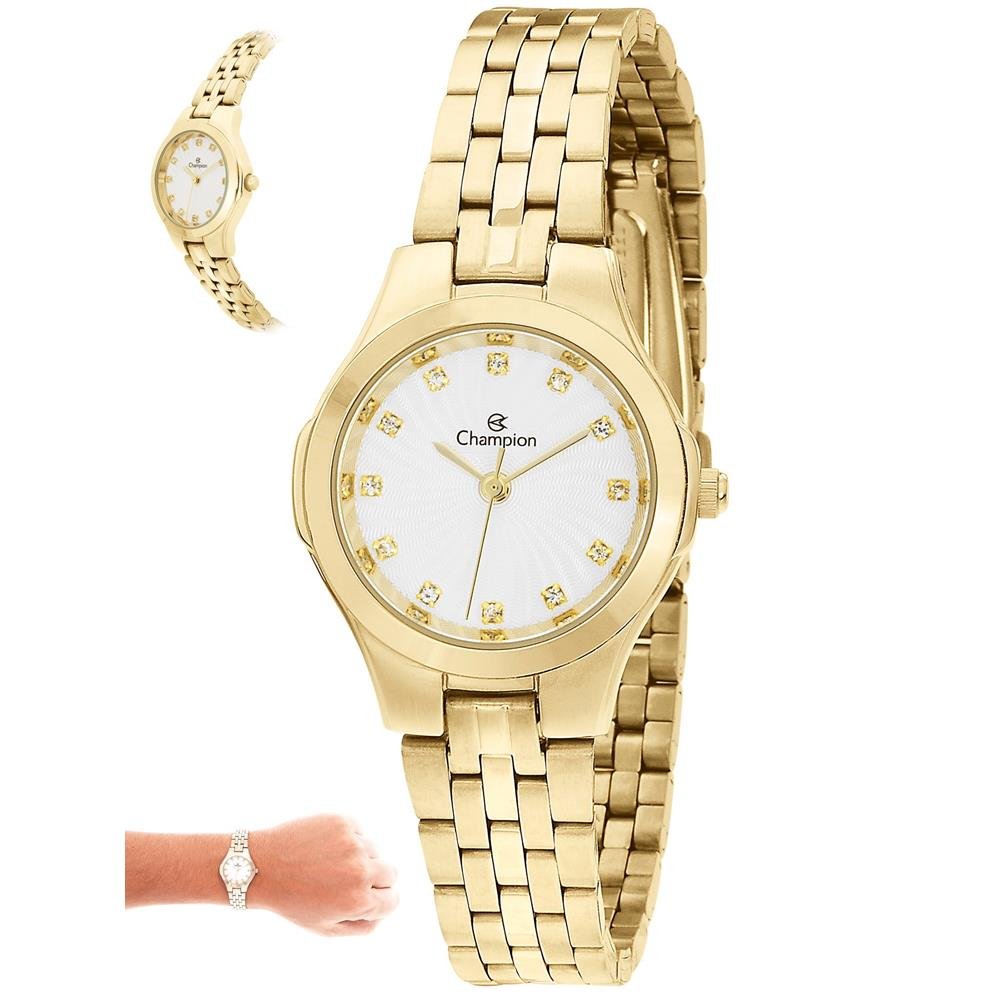 Relógio Champion Feminino Ref: Cn25458h Casual Dourado