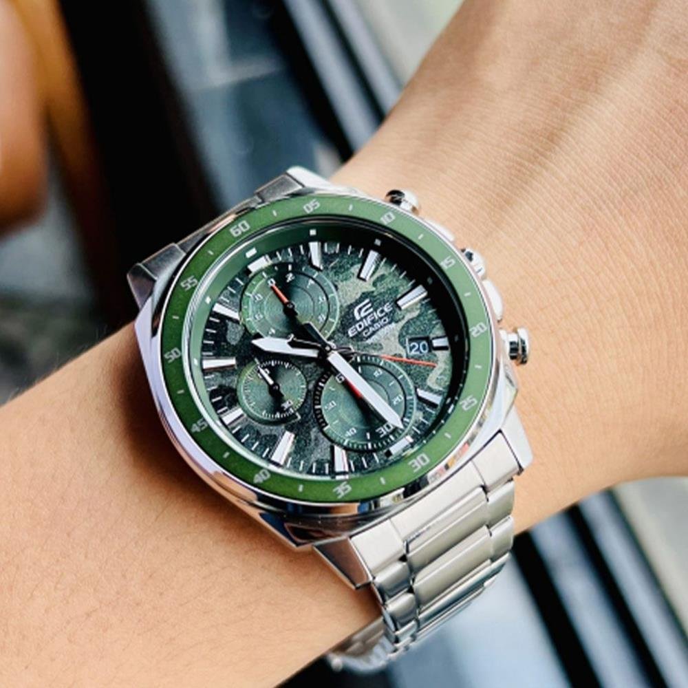 Relógio Casio Masculino Ref: Efv-600d-3cvudf Edifice Cronógrafo Prateado Prata 4