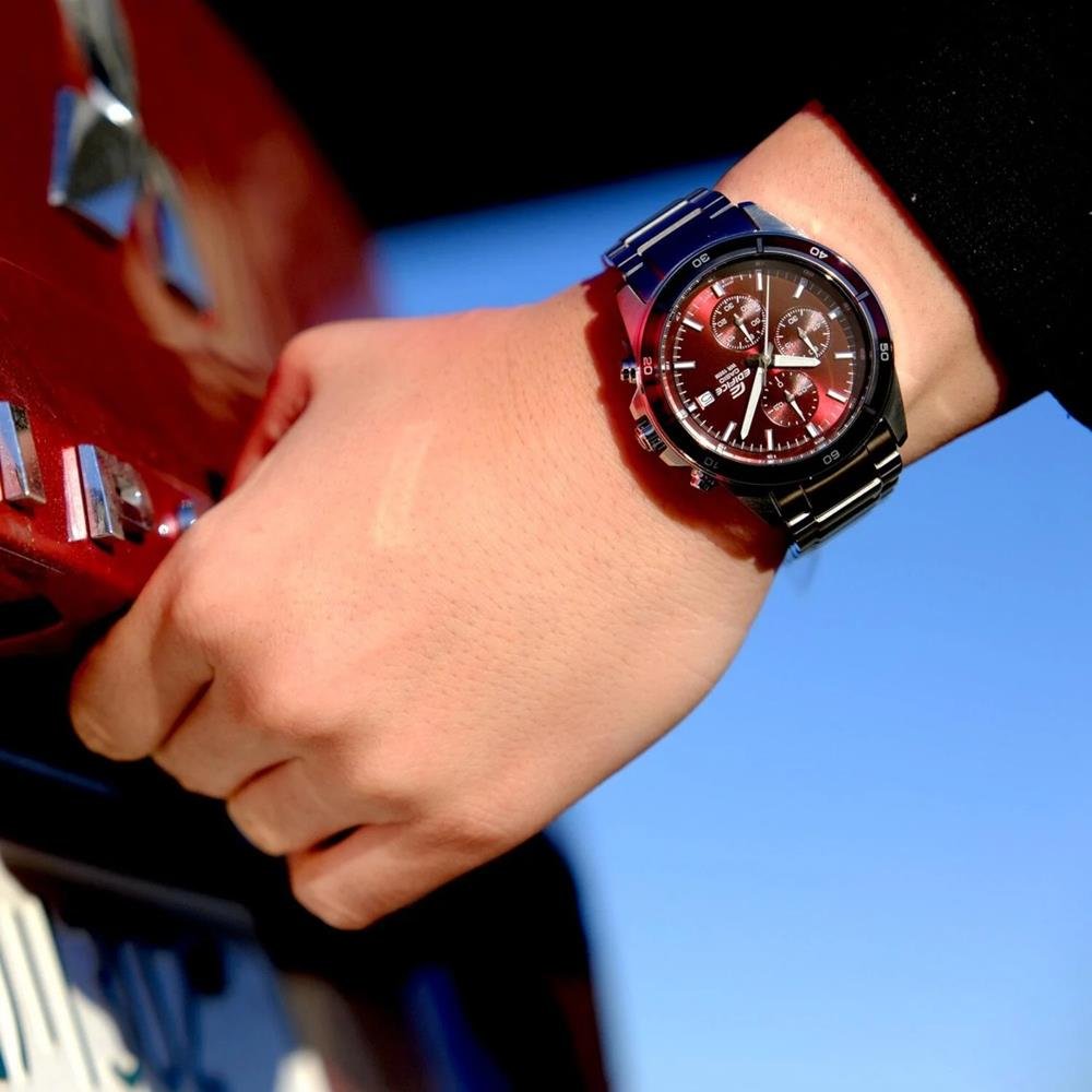 Relógio Casio Masculino Ref: Efr-526d-5cvudf Edifice Cronógrafo Prateado Prata 5