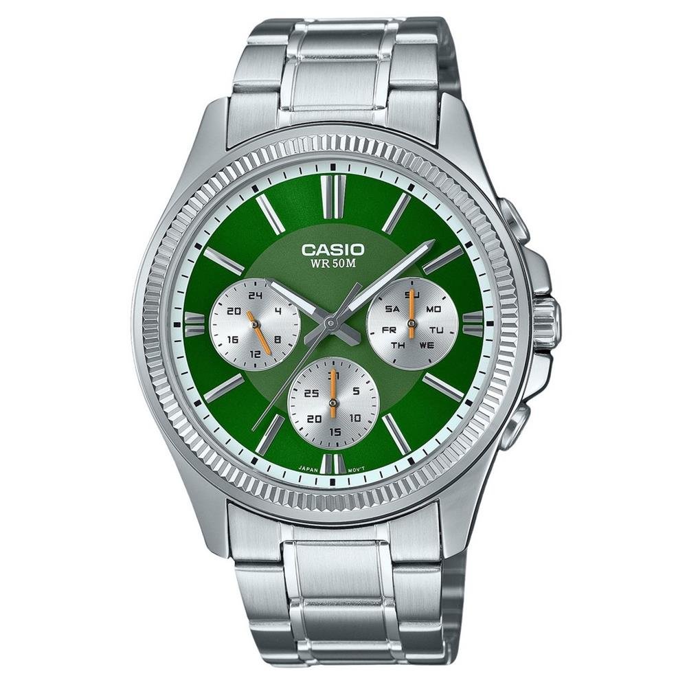 Relógio Casio Masculino Ref: Mtp-1375d-3avdf Multifunção Prateado