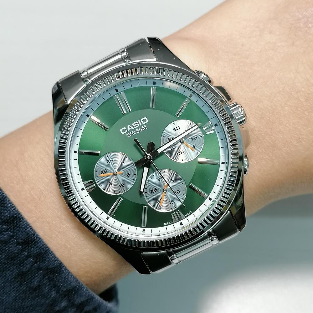 Relógio Casio Masculino Ref: Mtp-1375d-3avdf Multifunção Prateado