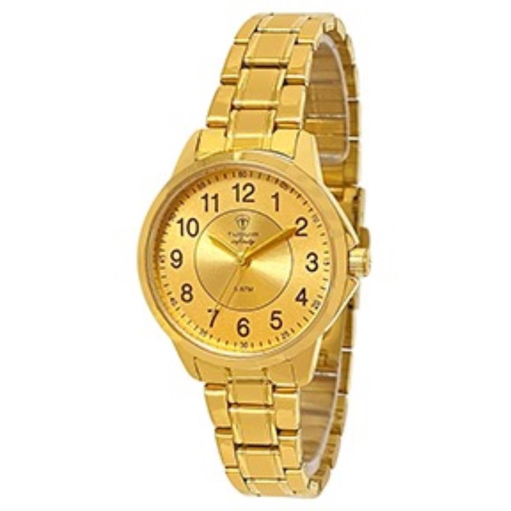 Relógio Tuguir Feminino Ref: 3113a Tgi37048 Aço Social Dourado