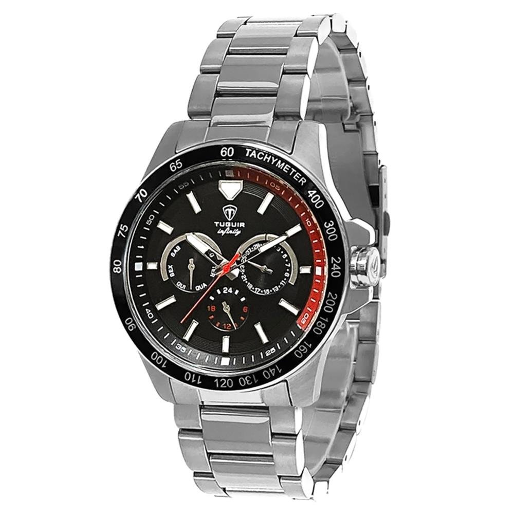 Relógio Tuguir Masculino Ref: 6116b Tgi37023 Multifunção Aço Prateado Prata 1