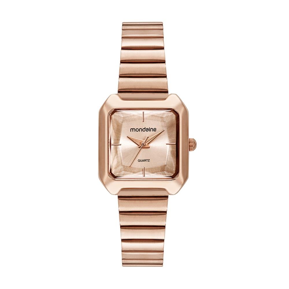 Relogio Mondaine Feminino Ref: 32584lpmvre3 Retangular Rosé Dourado 1
