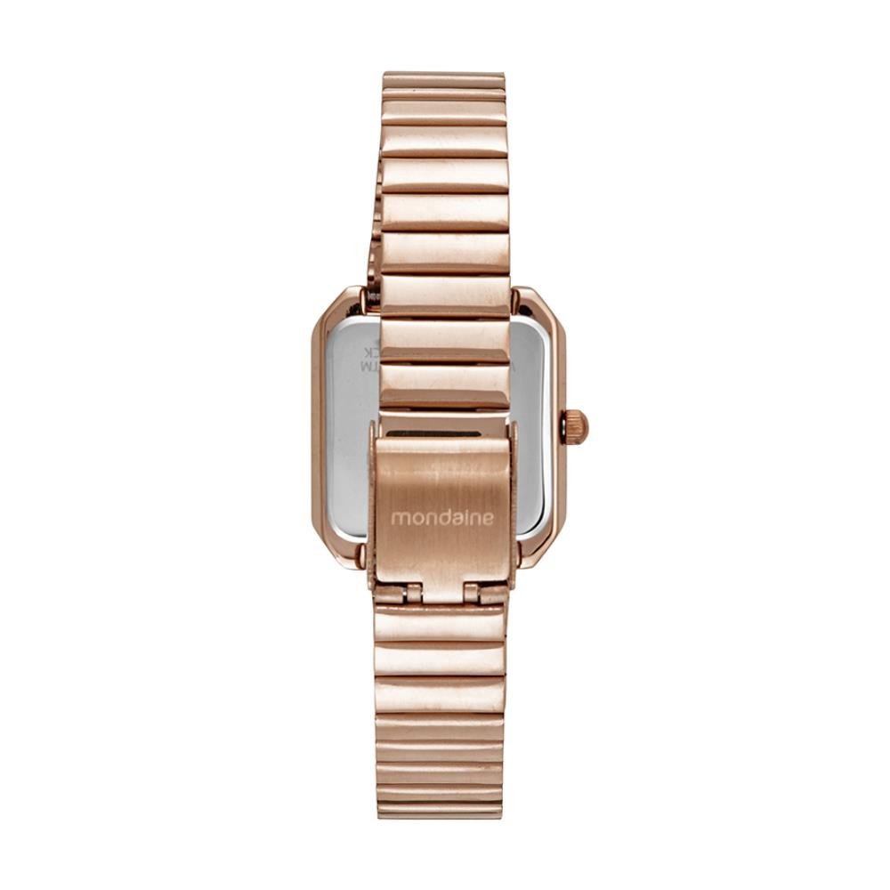 Relogio Mondaine Feminino Ref: 32584lpmvre3 Retangular Rosé Dourado 3
