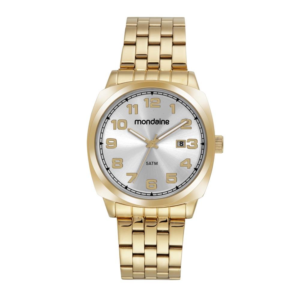 Relogio Mondaine Masculino Ref: 83511gpmvde1 Retangular Dourado