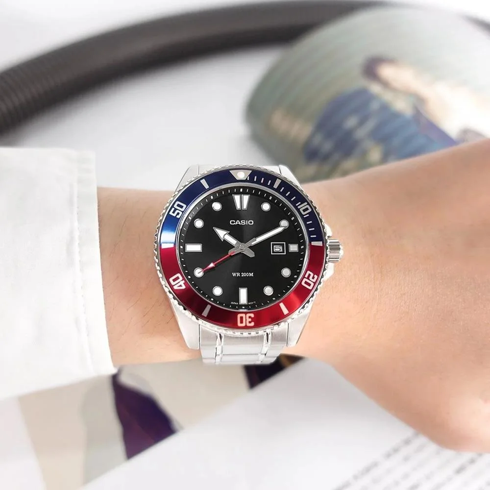 Relógio Casio Masculino Ref: Mdv-107d-1a3vdf Duro Diver Prateado Prata 4