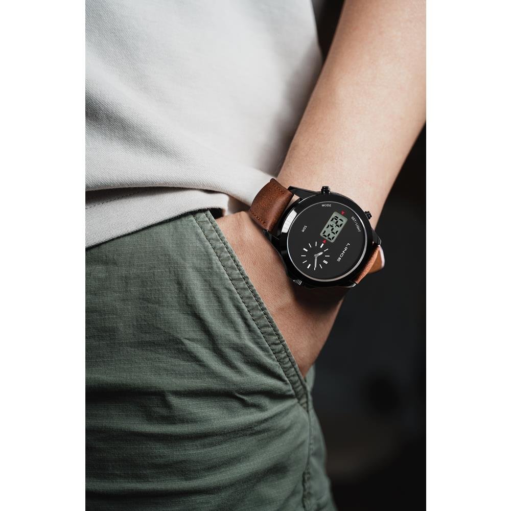 Relógio Lince Masculino Ref: Mrc4821l46 P1nx Anadigi Black Marrom 2