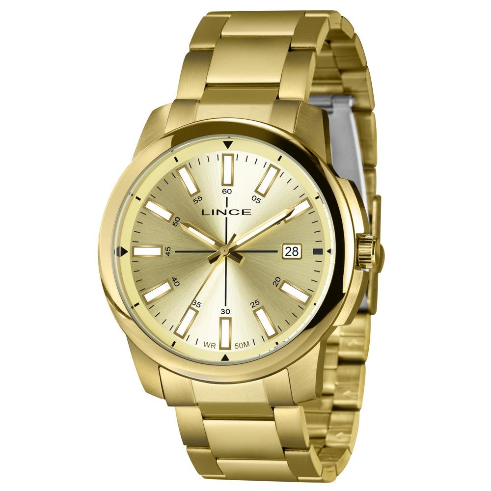 Relógio Lince Masculino Ref: Mrg4819l48 C1kx Casual Dourado Dourado 1