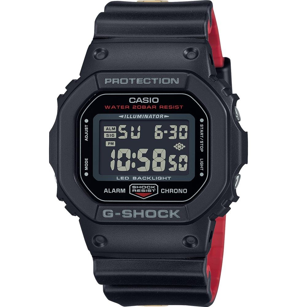 Relógio Casio Masculino Ref: Dw-5600uhr-1dr G-Shock Black/Red