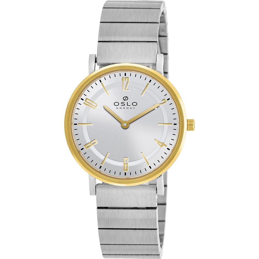 Relógio Oslo Feminino Ref: Oftsss9t0077 S2sx Slim Bicolor Prata 1