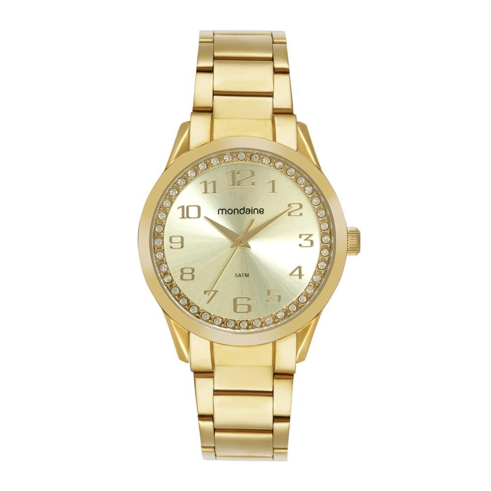 Relogio Mondaine Feminino Ref: 99764lpmvde2 Casual Dourado Dourado 1
