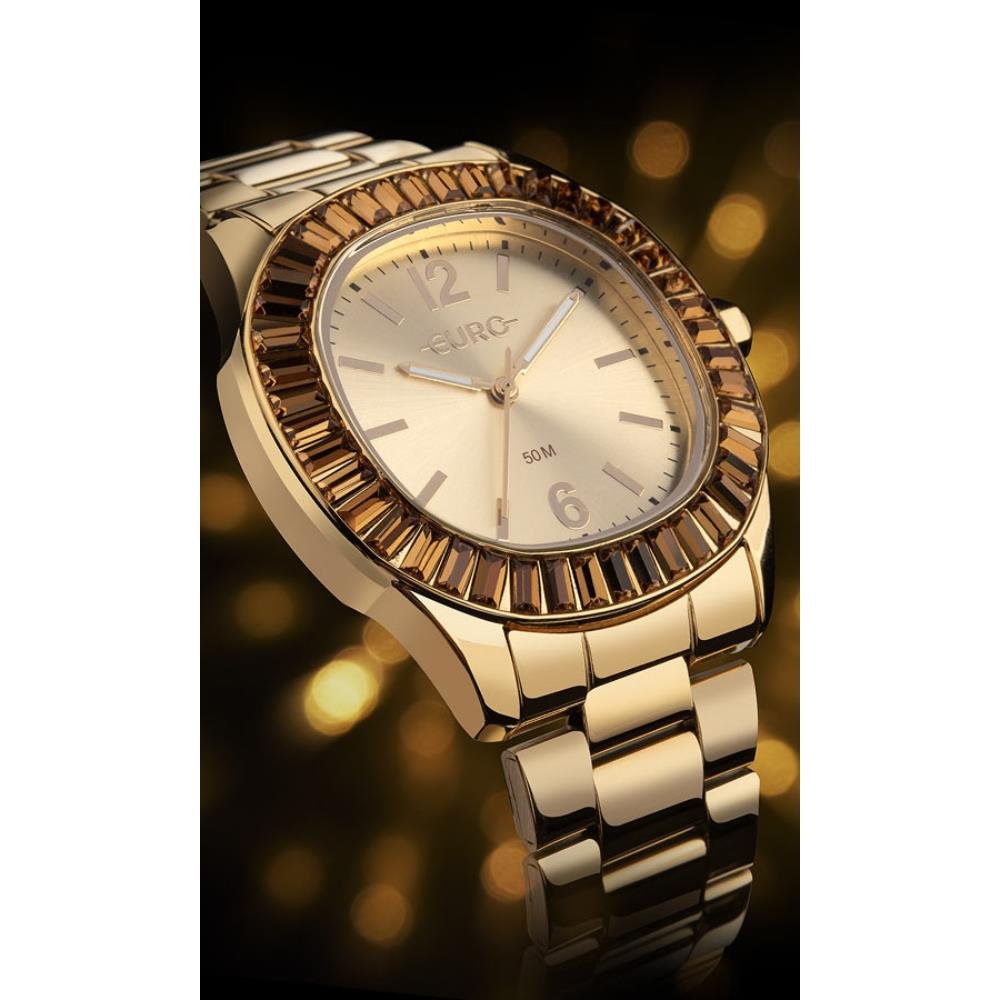 Relógio Euro Feminino Ref: Eu2035yxb/4d Fashion Pedras Dourado Dourado 2