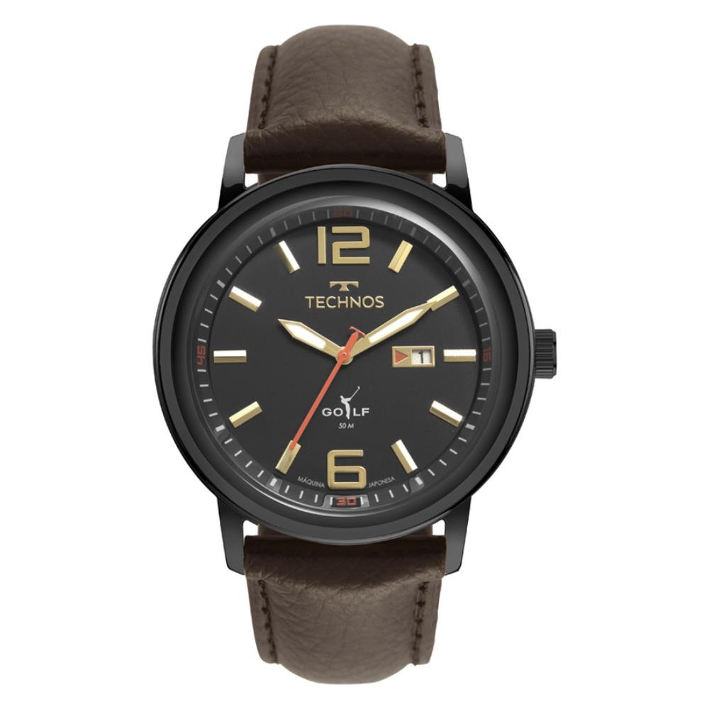 Relógio Technos Masculino Ref: 2115txu/0x Clássico Golf Black Marrom 1