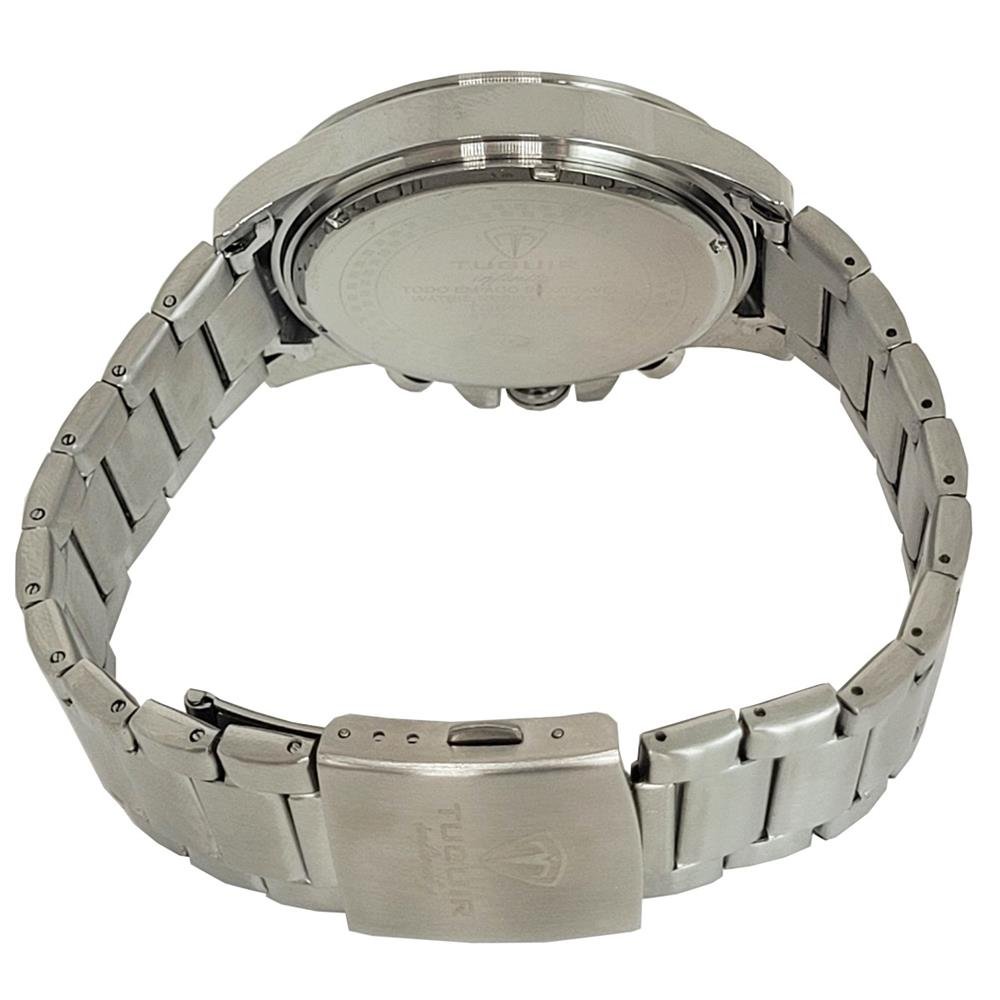 Relógio Tuguir Masculino Ref: 6117b Tgi37085 Cronógrafo Aço Prateado Prata 3