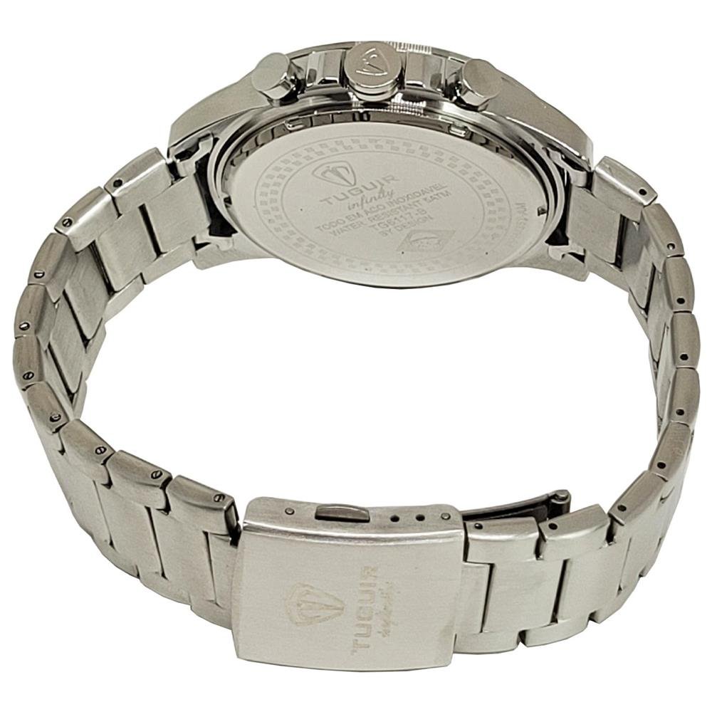 Relógio Tuguir Masculino Ref: 6117b Tgi37086 Cronógrafo Aço Prateado Prata 2