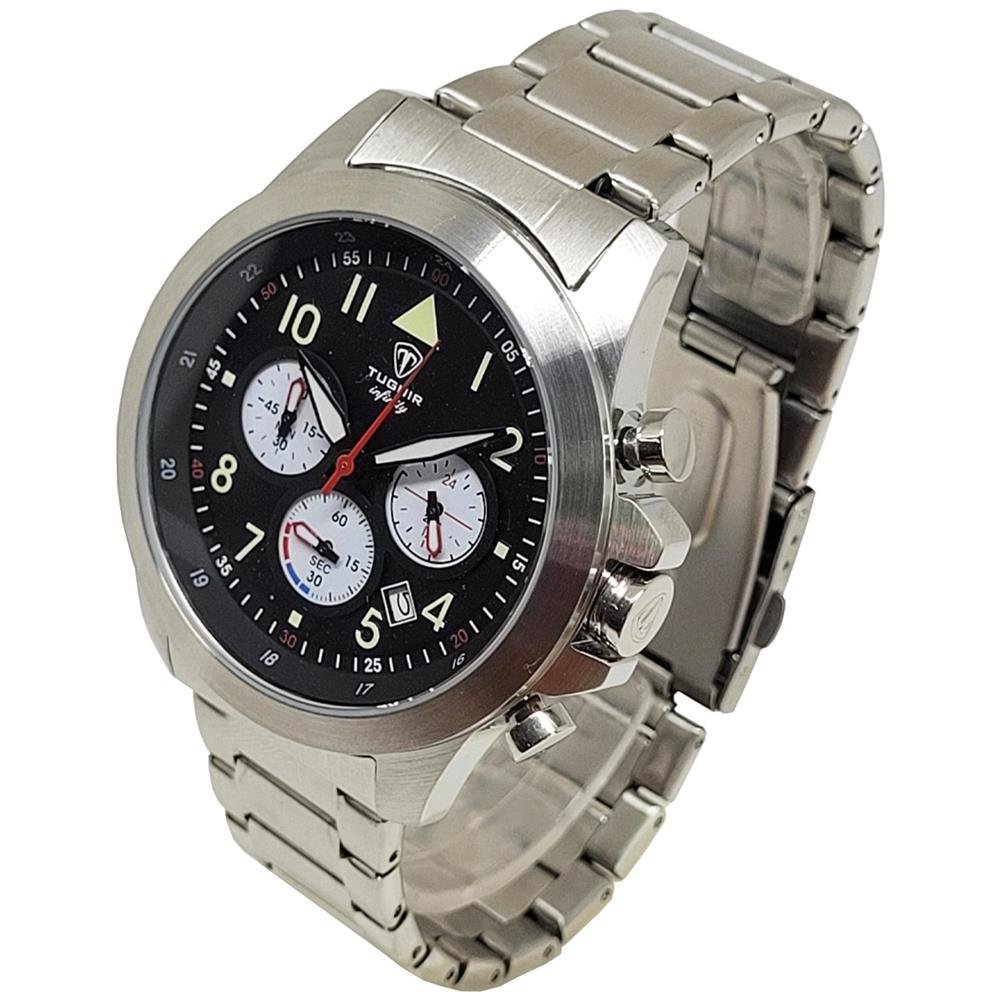 Relógio Tuguir Masculino Ref: 6117b Tgi37086 Cronógrafo Aço Prateado Prata 3