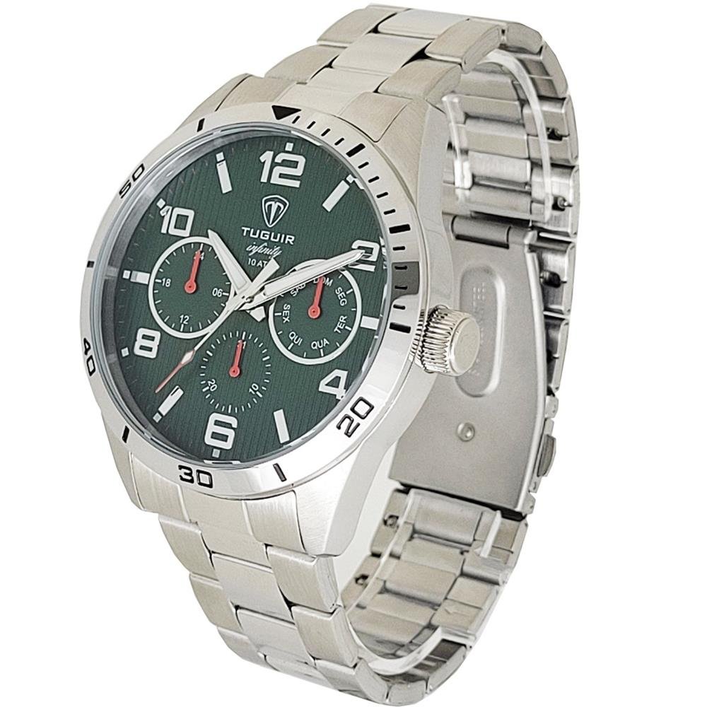 Relógio Tuguir Masculino Ref: Tgi37058 Multifunção Aço Prateado Prata 3
