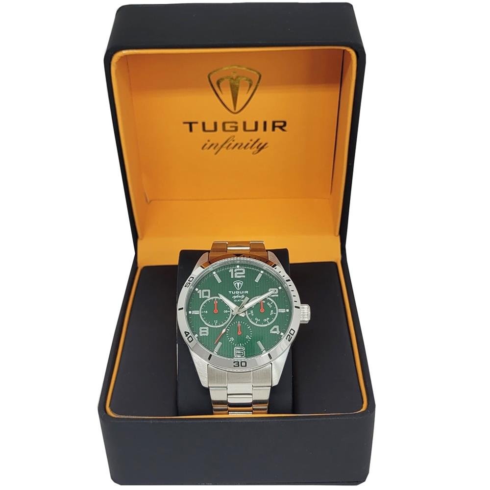 Relógio Tuguir Masculino Ref: Tgi37058 Multifunção Aço Prateado Prata 4