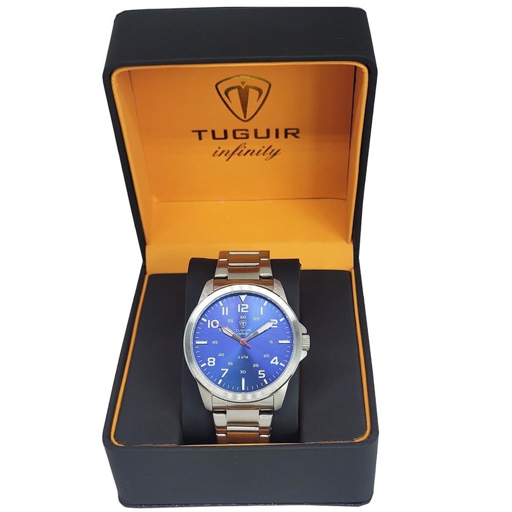 Relógio Tuguir Masculino Ref: Tg9167c Tgi37096 Casual Aço Prateado Prata 4