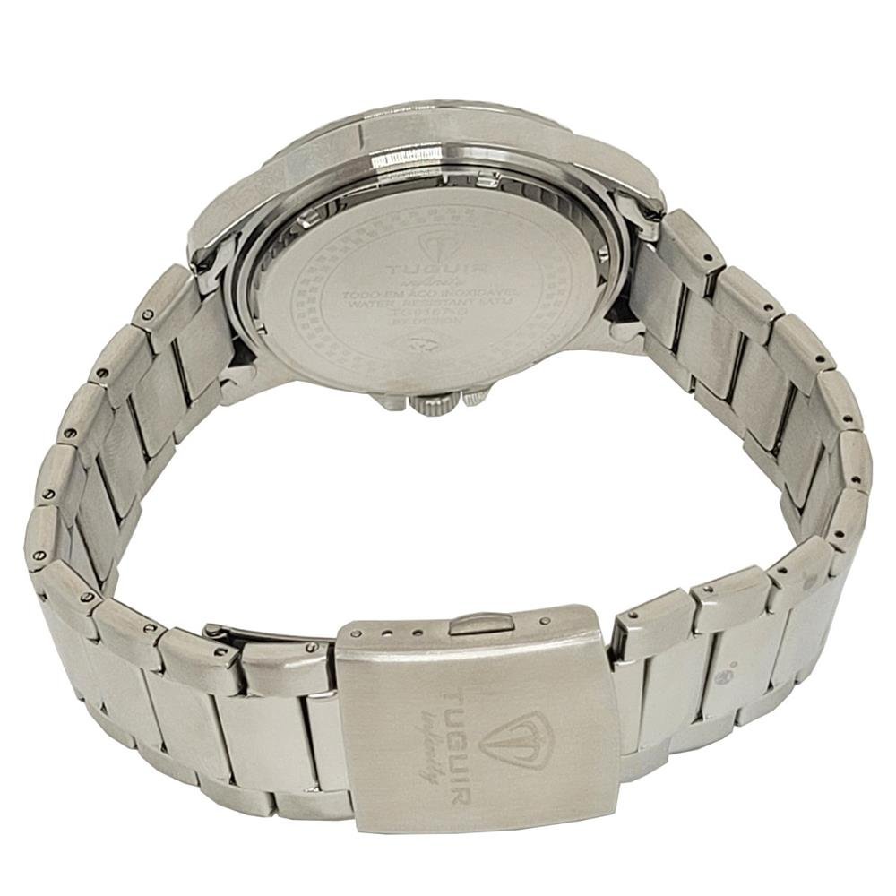 Relógio Tuguir Masculino Ref: 9167g Tgi37072 Casual Aço Prateado Prata 3