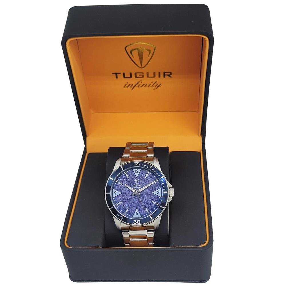 Relógio Tuguir Masculino Ref: 9167g Tgi37072 Casual Aço Prateado Prata 4