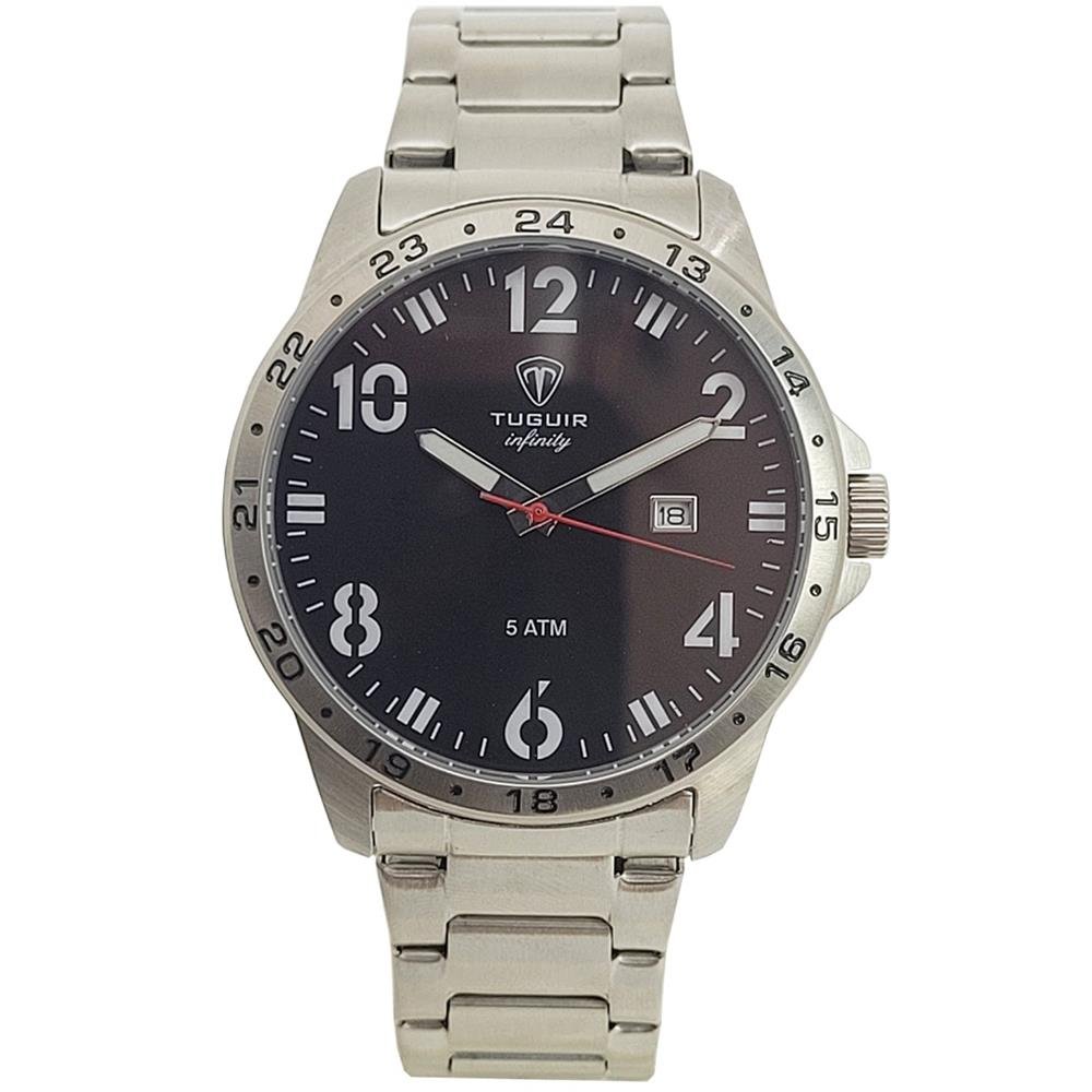 Relógio Tuguir Masculino Ref: Tg9167d Tgi37099 Casual Aço Prateado Prata 1