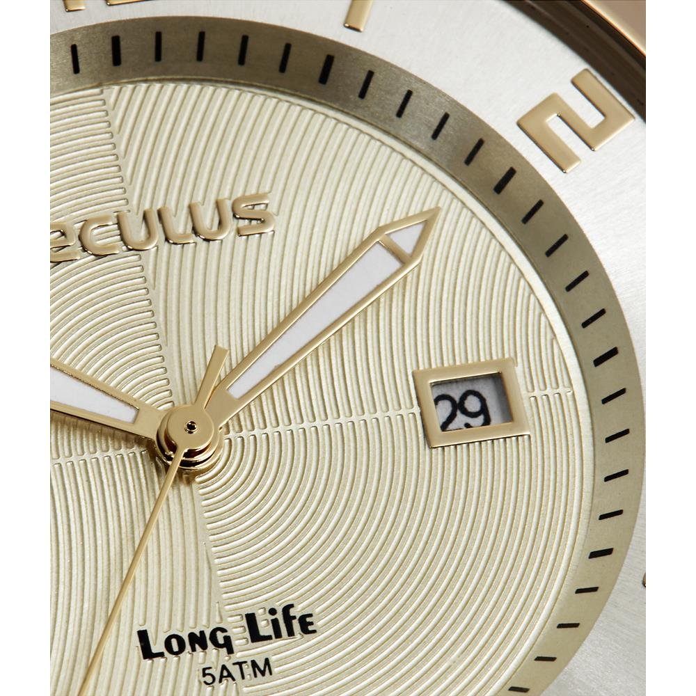 Relógio Seculus Masculino Ref: 44265gpsvda1 Social Dourado Dourado 4