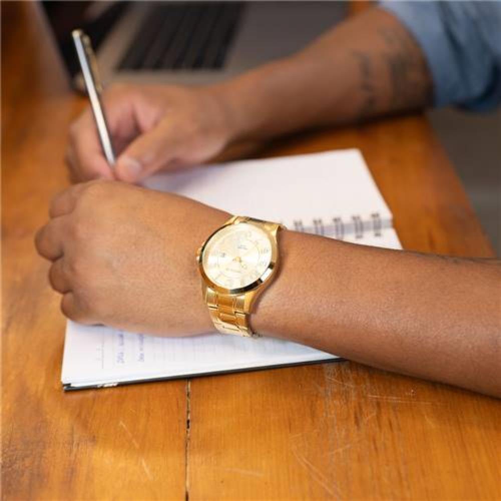 Relógio Seculus Masculino Ref: 23728gpsvda2 Casual Dourado Dourado 4