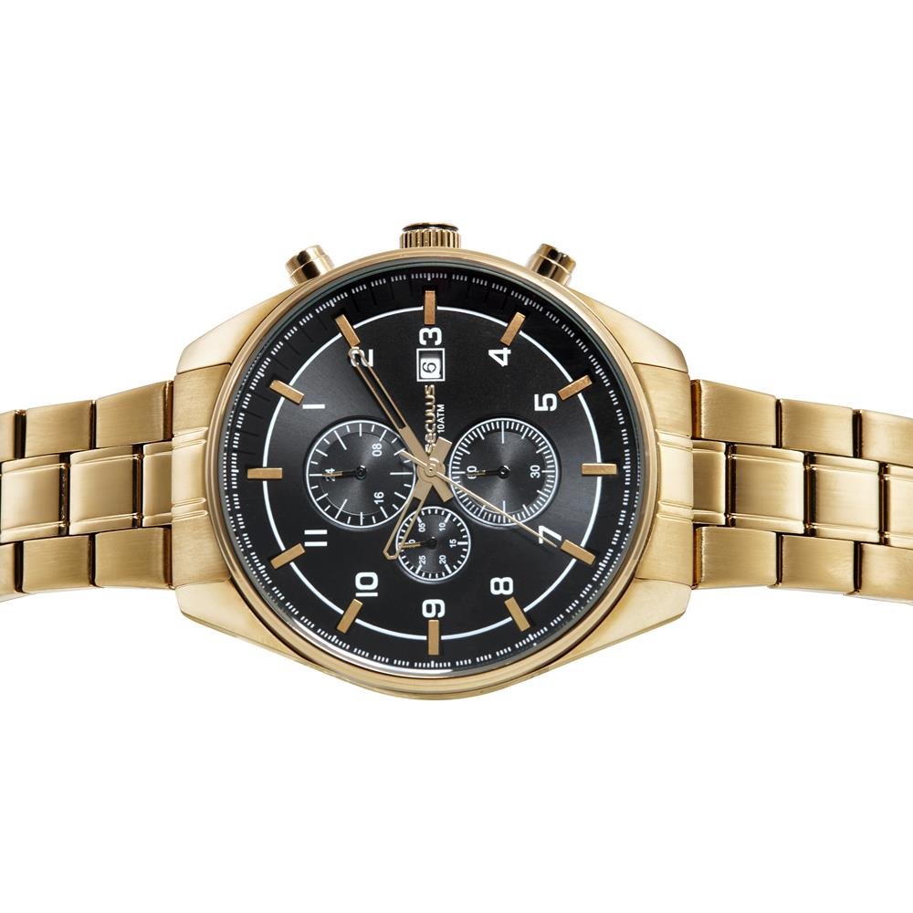 Relógio Seculus Masculino Ref: 44272gpsvda2 Cronógrafo Dourado Dourado 4